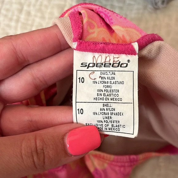 Vintage Speedo pink one piece bathing suit girls size 10 - Picture 3 of 6